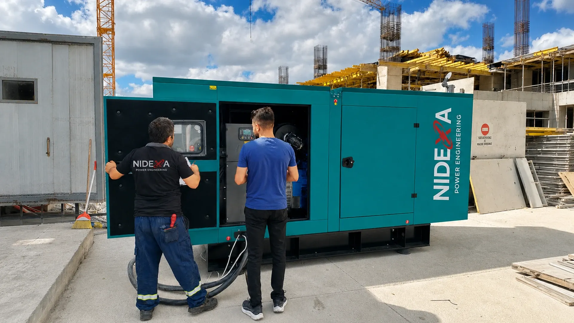 500 kVA Baudouin motorlu Nidexa kabinli jeneratörün sahada devreye alınması